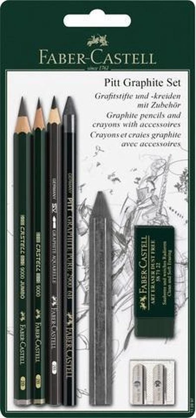 Potloodset Faber-Castell Pitt Graphite 7-delig Op Blister FC-112997 3 Potloodset Faber-Castell Pitt Graphite 7-delig Op Blister FC-112997