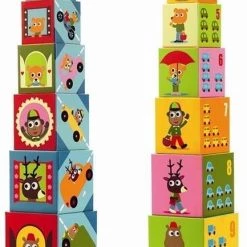 Djeco - 10 Kubussen Om Te Stapelen - Voertuigen -duurzamer-speelgoed Verkoop 433x840