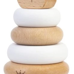 BamBam Eco-vriendelijk Houten Tuimelaar Beer - Wit - Baby Cadeau