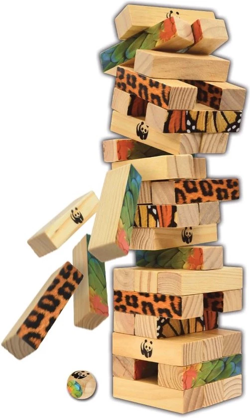 Wereld Natuur Fonds WWF Tuimeltoren Met Dierenprints - Tropical 4 Wereld Natuur Fonds WWF Tuimeltoren Met Dierenprints - Tropical - Afbeelding 2