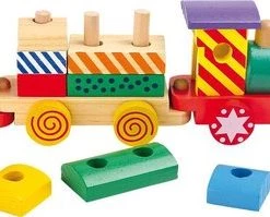 Small Foot Company Trekfiguur Houten Trein Bright Colours - Houten Speelgoed Vanaf 1 Jaar