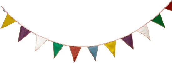 L.A.P. Atelier Vlaggenlijn Multicolor | 4 Meter | Stoffen Vlaggetjes | Duurzaam & Handgemaakt 4 L.A.P. Atelier Vlaggenlijn Multicolor | 4 Meter | Stoffen Vlaggetjes | Duurzaam & Handgemaakt - Afbeelding 2