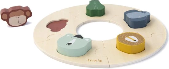 Trixie Houten Ronde Puzzel | Animals | Round Puzzle | Speelgoed 4 Trixie Houten Ronde Puzzel | Animals | Round Puzzle | Speelgoed - Afbeelding 2