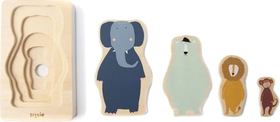 Trixie - Inlegpuzzel Hout 4-lagen - Dieren | Houten Puzzel 4 Trixie - Inlegpuzzel Hout 4-lagen - Dieren | Houten Puzzel - Afbeelding 2