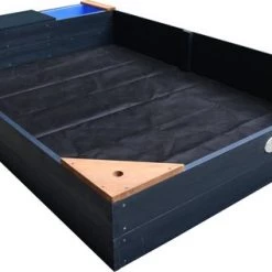 AXI Kelly Zandbak Met Waterbakken En Bankje Antraciet/bruin - Met 2 Blauwe Bakken - Inclusief Afdekzeil En Gronddoek