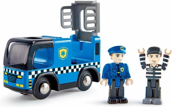 Hape Politieauto Met Sirene Hout 9,5 Cm 3 Hape Politieauto Met Sirene Hout 9,5 Cm
