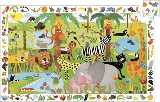 Djeco Drukte In De Jungle - 35 Stukjes 4 Djeco Drukte In De Jungle - 35 Stukjes - Afbeelding 2