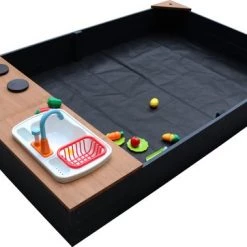 AXI Kelly Zandbak Met Speelkeuken Antraciet/bruin - Wastafel Incl. 17-delige Accessoire-set - Inclusief Afdekzeil En Gronddoek -duurzamer-speelgoed Verkoop 550x362 12