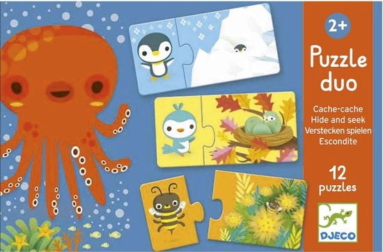 Djeco Puzzel Duo - Verstoppertje - 12 X 2 Stukjes 3 Djeco Puzzel Duo - Verstoppertje - 12 X 2 Stukjes