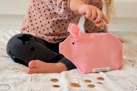 Woodlane Gerecyclede Spaarpot - Spaarvarken Roze 16 Woodlane Gerecyclede Spaarpot - Spaarvarken Roze - Afbeelding 14