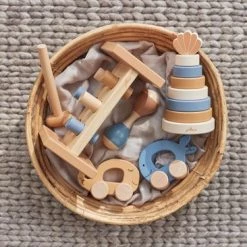 Jollein Houten Stapeltoren - Shell - Blue -duurzamer-speelgoed Verkoop 550x366 168