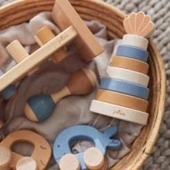 Jollein Houten Stapeltoren - Shell - Blue -duurzamer-speelgoed Verkoop 550x367 36