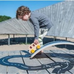 Wobbel Original Lucht (blauw) - Linnen / Whitewash Houten Balance Board Van 90 Cm Met Blauw Wolvilt -duurzamer-speelgoed Verkoop 550x368 15