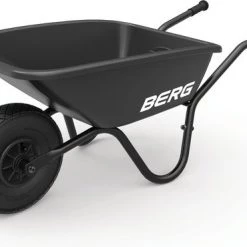 BERG Dempy Black Kinderkruiwagen - Metaal - Met Kunststof Bak - Luchtband - Zwart