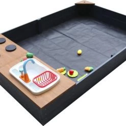 AXI Kelly Zandbak Met Speelkeuken Antraciet/bruin - Wastafel Incl. 17-delige Accessoire-set - Inclusief Afdekzeil En Gronddoek -duurzamer-speelgoed Verkoop 550x370 5