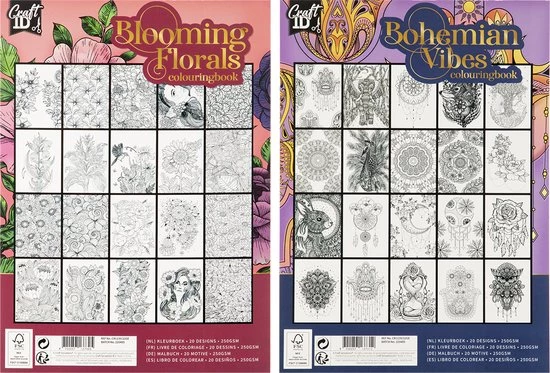 Craft Sensations Colouringbook For Adults | Set Van 2 | Geschikt Voor Markers En Kleurpotloden | 250 Grams Papier | Elk Kleurboek Voorzien Van 20 Pagina's | Kleurboek Voor Volwassenen | 40 Designs In Totaal 6 Craft Sensations Colouringbook For Adults | Set Van 2 | Geschikt Voor Markers En Kleurpotloden | 250 Grams Papier | Elk Kleurboek Voorzien Van 20 Pagina's | Kleurboek Voor Volwassenen | 40 Designs In Totaal - Afbeelding 4