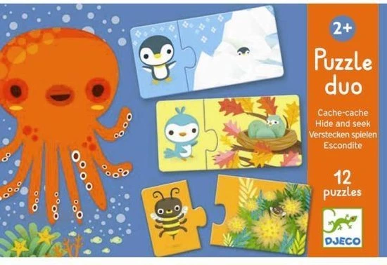 Djeco Puzzel Duo - Verstoppertje - 12 X 2 Stukjes 5 Djeco Puzzel Duo - Verstoppertje - 12 X 2 Stukjes - Afbeelding 3