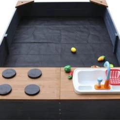 AXI Kelly Zandbak Met Speelkeuken Antraciet/bruin - Wastafel Incl. 17-delige Accessoire-set - Inclusief Afdekzeil En Gronddoek -duurzamer-speelgoed Verkoop 550x383 7