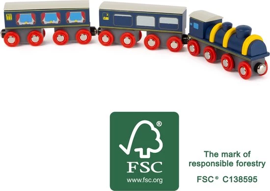 Small Foot World - Houten Trein Met Locomotief 7 Small Foot World - Houten Trein Met Locomotief - Afbeelding 5