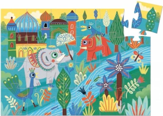 Djeco - Puzzel 24 Stukken - Asia Olifant - 3+ 4 Djeco - Puzzel 24 Stukken - Asia Olifant - 3+ - Afbeelding 2