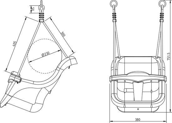 AXI Baby Schommel In Grijs/Wit Met Zitje In Grijs/Wit - FSC Hout - Babyschommel Voor Kindjes Van 9-36 Maanden - Met 4 Grondankers 9 AXI Baby Schommel In Grijs/Wit Met Zitje In Grijs/Wit - FSC Hout - Babyschommel Voor Kindjes Van 9-36 Maanden - Met 4 Grondankers - Afbeelding 7