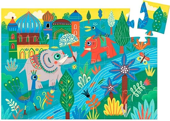 Djeco - Puzzel 24 Stukken - Asia Olifant - 3+ 6 Djeco - Puzzel 24 Stukken - Asia Olifant - 3+ - Afbeelding 4