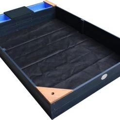 AXI Kelly Zandbak Met Waterbakken En Bankje Antraciet/bruin - Met 2 Blauwe Bakken - Inclusief Afdekzeil En Gronddoek -duurzamer-speelgoed Verkoop 550x397 8