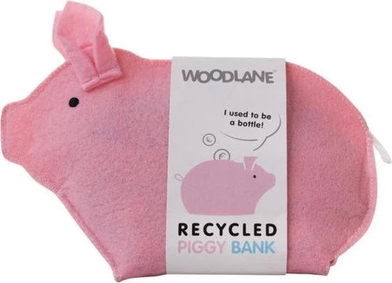 Woodlane Gerecyclede Spaarpot - Spaarvarken Roze 6 Woodlane Gerecyclede Spaarpot - Spaarvarken Roze - Afbeelding 4