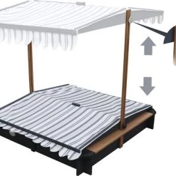 AXI Lily Zandbak Met Verstelbaar Dak Antraciet/Bruin - FSC Hout - Zitplaatsen Rond De Zandbak -duurzamer-speelgoed Verkoop 550x408 8