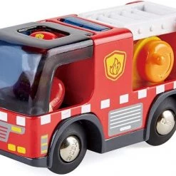 Hape Brandweerauto Met Sirene Hout 9,5 Cm