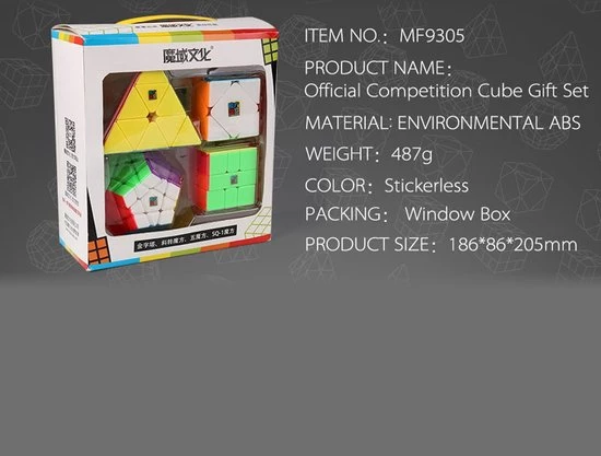 Moyu Meilong Megaminx, Pyraminx, Skewb, Square1 Kado Box 4 Moyu Meilong Megaminx, Pyraminx, Skewb, Square1 Kado Box - Afbeelding 2
