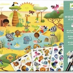 DJECO Stickerset ,Savannah, Woestijn En Noordpool