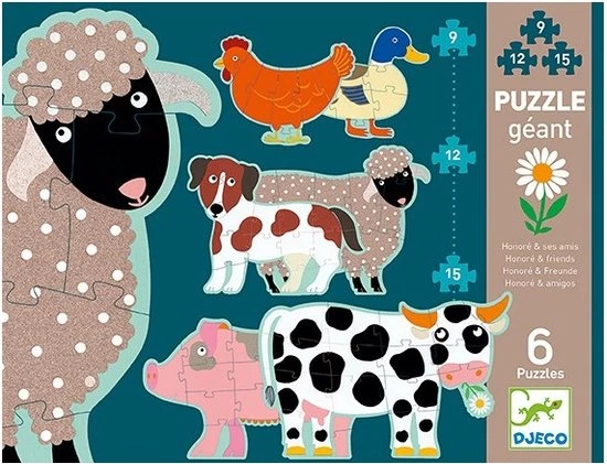 Djeco - Boerderijdieren 6in1 Legpuzzel - Honor? En Zijn Vriendjes 3 Djeco - Boerderijdieren 6in1 Legpuzzel - Honor? En Zijn Vriendjes
