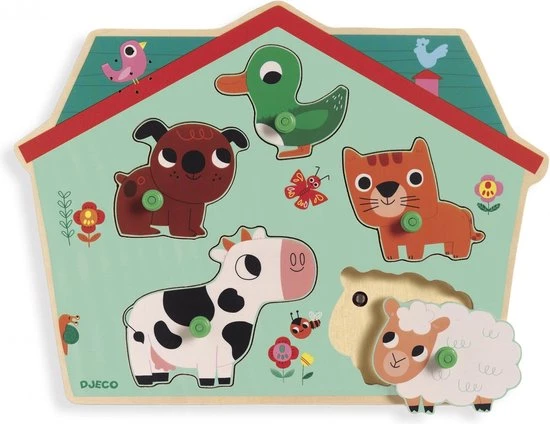 Djeco Geluidenpuzzel - De Boerderij - 5 Stukjes 5 Djeco Geluidenpuzzel - De Boerderij - 5 Stukjes - Afbeelding 3