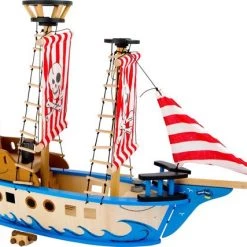 duurzamer-speelgoed Verkoop 19 Small Foot Company Small Foot Piratenschip Jack Hout Rood 67 X 52 Cm