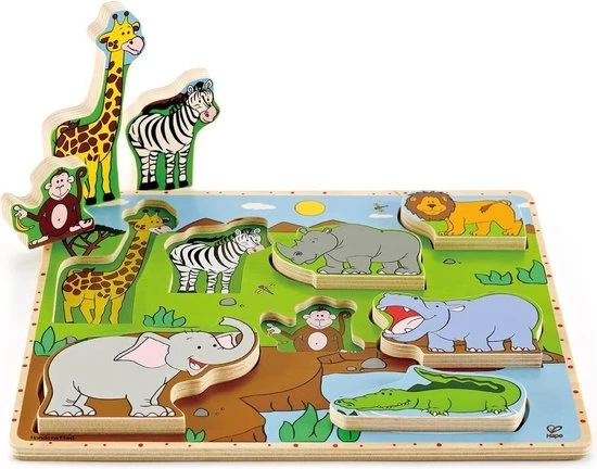 Hape Houten Staande Puzzel Jungle 3 Hape Houten Staande Puzzel Jungle