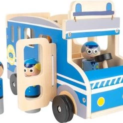 Small Foot Company Small Foot Politiebus Xl Hout Jongens 30 Cm Blauw 6-delig -duurzamer-speelgoed Verkoop 550x432 5