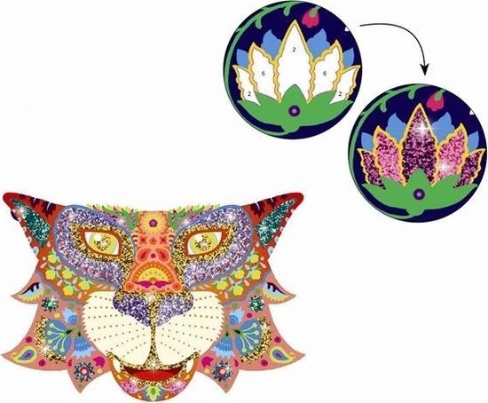 Djeco Knutselset Glitterschilderijen Dieren 4 Djeco Knutselset Glitterschilderijen Dieren - Afbeelding 2