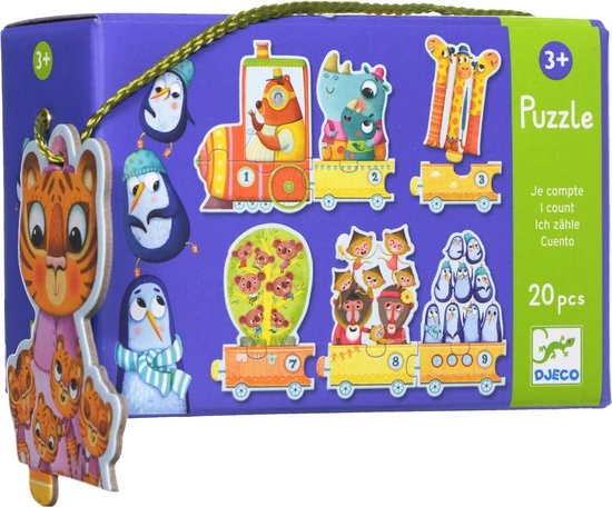 Djeco - Puzzel Trein - Ik Tel - 20 Stukjes 6 Djeco - Puzzel Trein - Ik Tel - 20 Stukjes - Afbeelding 4