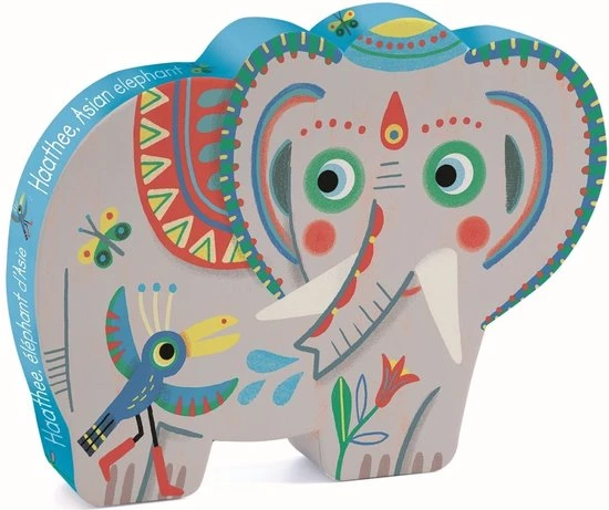 Djeco - Puzzel 24 Stukken - Asia Olifant - 3+ 3 Djeco - Puzzel 24 Stukken - Asia Olifant - 3+