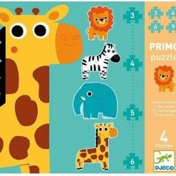 Djeco Diertjes Uit De Zoo - 4 Puzzels - 3, 4, 5 En 6 Stukjes
