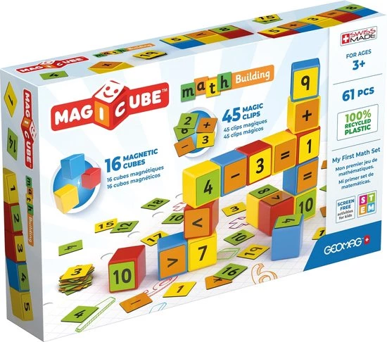 Geomag Magicube Magnetische Bouwblokken Mijn Eerste Wiskunde Set - 61-delig 3 Geomag Magicube Magnetische Bouwblokken Mijn Eerste Wiskunde Set - 61-delig