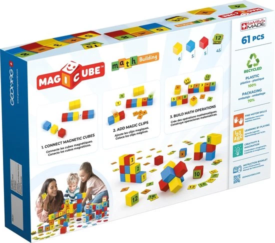 Geomag Magicube Magnetische Bouwblokken Mijn Eerste Wiskunde Set - 61-delig 4 Geomag Magicube Magnetische Bouwblokken Mijn Eerste Wiskunde Set - 61-delig - Afbeelding 2