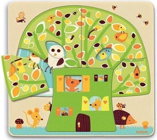 Djeco Laagjespuzzel - Boom Vol Leven - 12 Stukjes 4 Djeco Laagjespuzzel - Boom Vol Leven - 12 Stukjes - Afbeelding 2