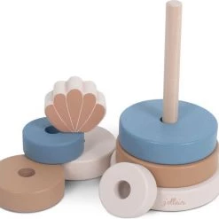 Jollein Houten Stapeltoren - Shell - Blue -duurzamer-speelgoed Verkoop 550x497 8