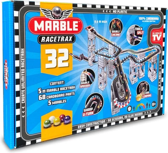 Marble Racetrax Circuit Set Knikkerbaan - Racebaan - 32 Sheets 5 Meter 12 Marble Racetrax Circuit Set Knikkerbaan - Racebaan - 32 Sheets 5 Meter - Afbeelding 10