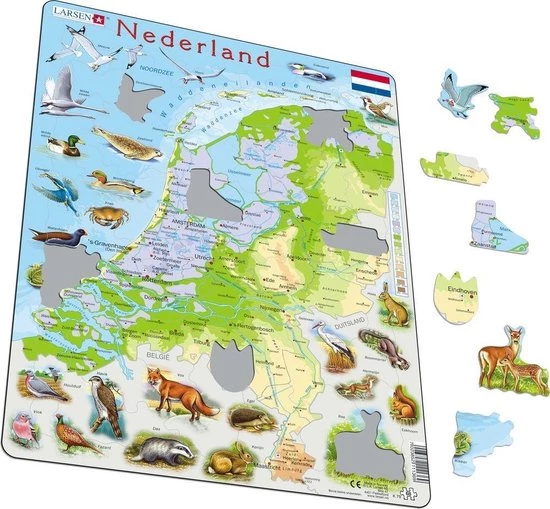 Larsen Legpuzzel Maxi Nederland Junior Karton 68 Stukjes 3 Larsen Legpuzzel Maxi Nederland Junior Karton 68 Stukjes