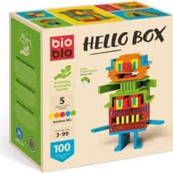 Bioblo Bouwset - Hello Box Rainbow-Mix Met 100 Stenen