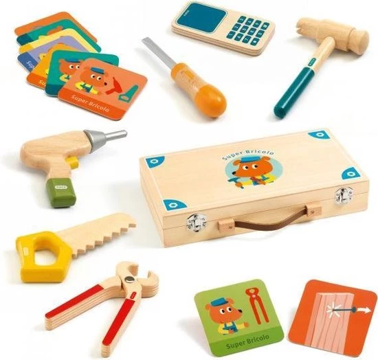 Djeco Super Bricolo Gereedschapskist 4 Djeco Super Bricolo Gereedschapskist - Afbeelding 2