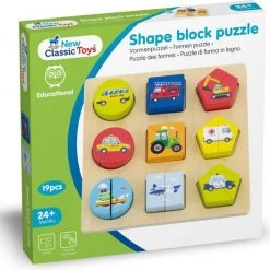 New Classic Toys Houten Geometrische Vormenpuzzel - Voertuigen -duurzamer-speelgoed Verkoop 550x526 8